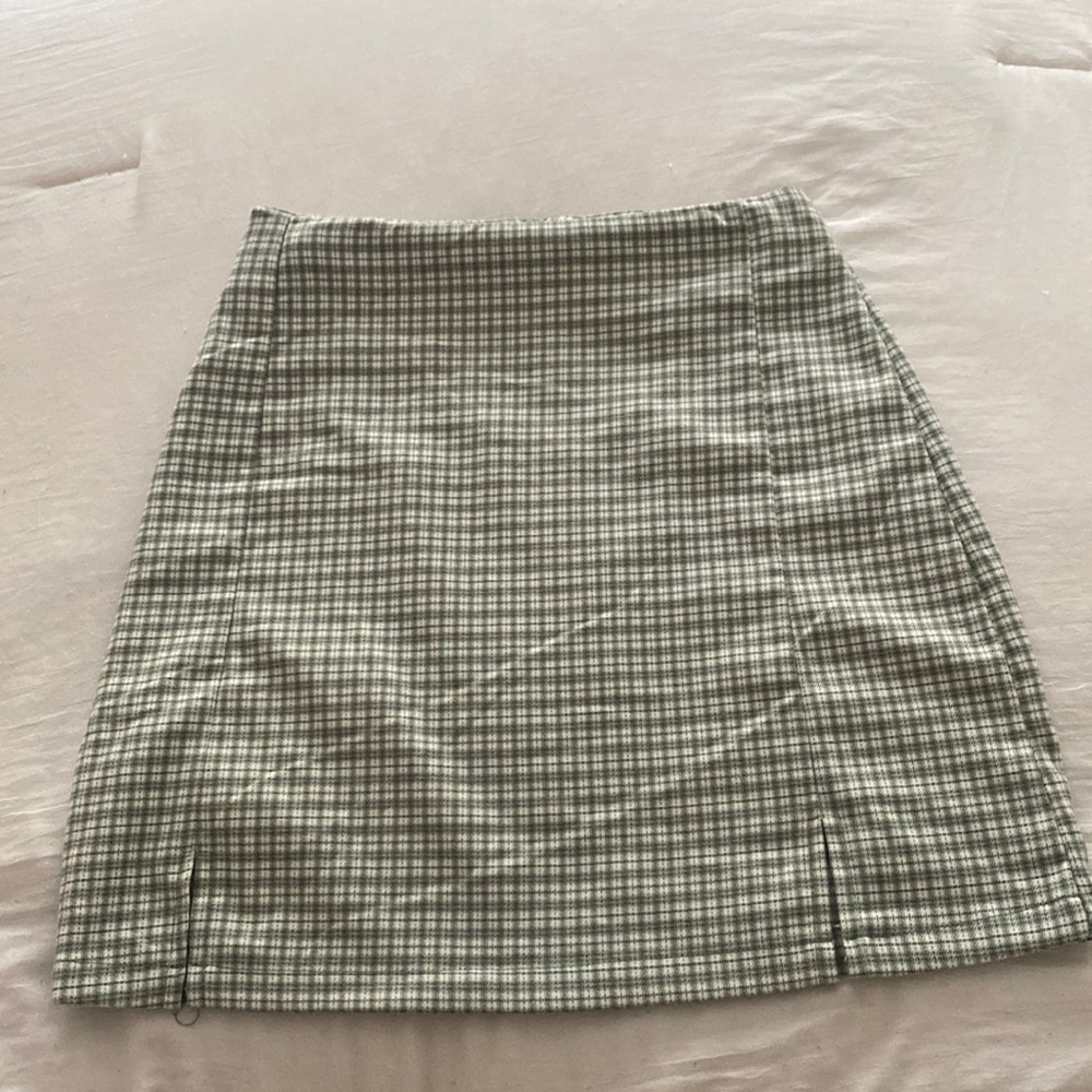 Brandy Melville green gingham skirt